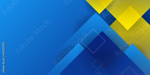 Vector blue yellow geometric background in Swedish flag concept. Can be used in cover design, book design, website background, CD cover, advertising.