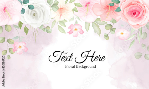 Beautiful floral background with soft floral ornament