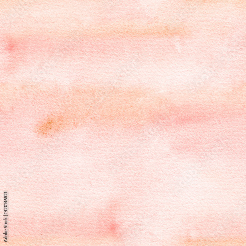 Abstract watercolor seamless pattern. Watercolor peach background