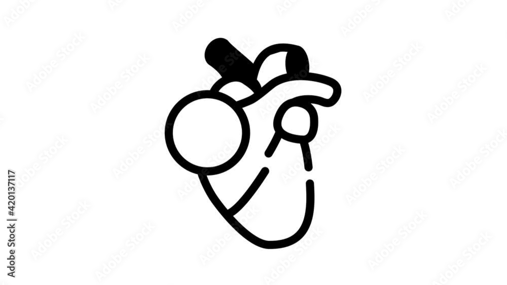 heart cutting ache black icon animation