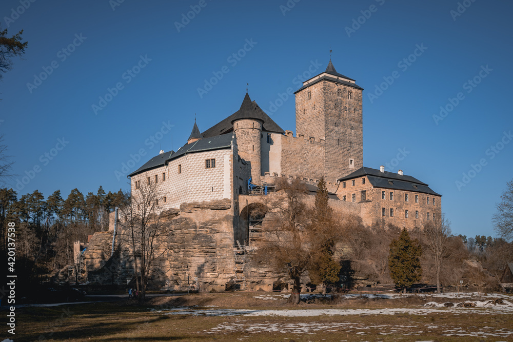 Gothic castle Kost in National Park Cesky Raj - Czech Paradise. Amazing view to medieval monument in Czech Republic. Central Europe. Public state property.