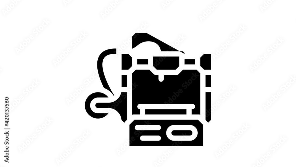 3d printer glyph icon animation 3d printer glyph icon animation
