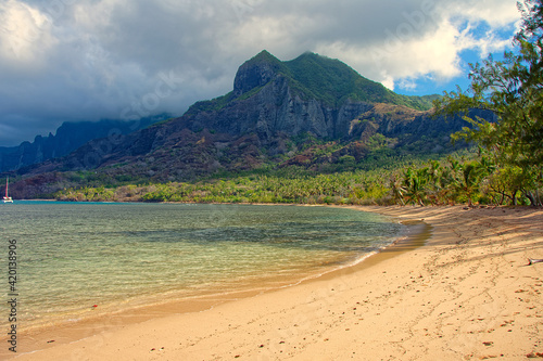 plage d anaho - nuku hiva - polynesie francaise