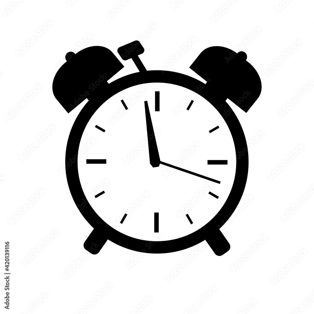 Alarm clock vector icon pictogram isolated on white background Alarm clock vector icon pictogram isolated on white background