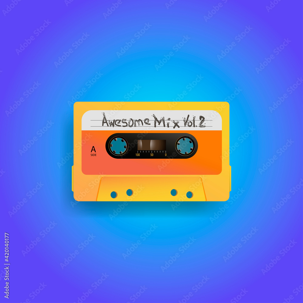 Obraz premium Yellow Audio Cassette