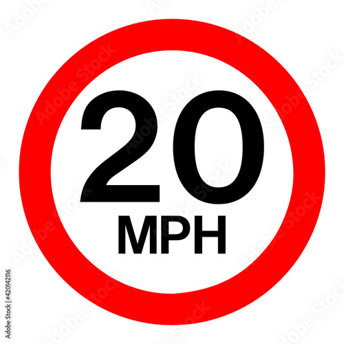 Wallpaper Mural 20 MPH SPEED SIGN NOTICE Torontodigital.ca