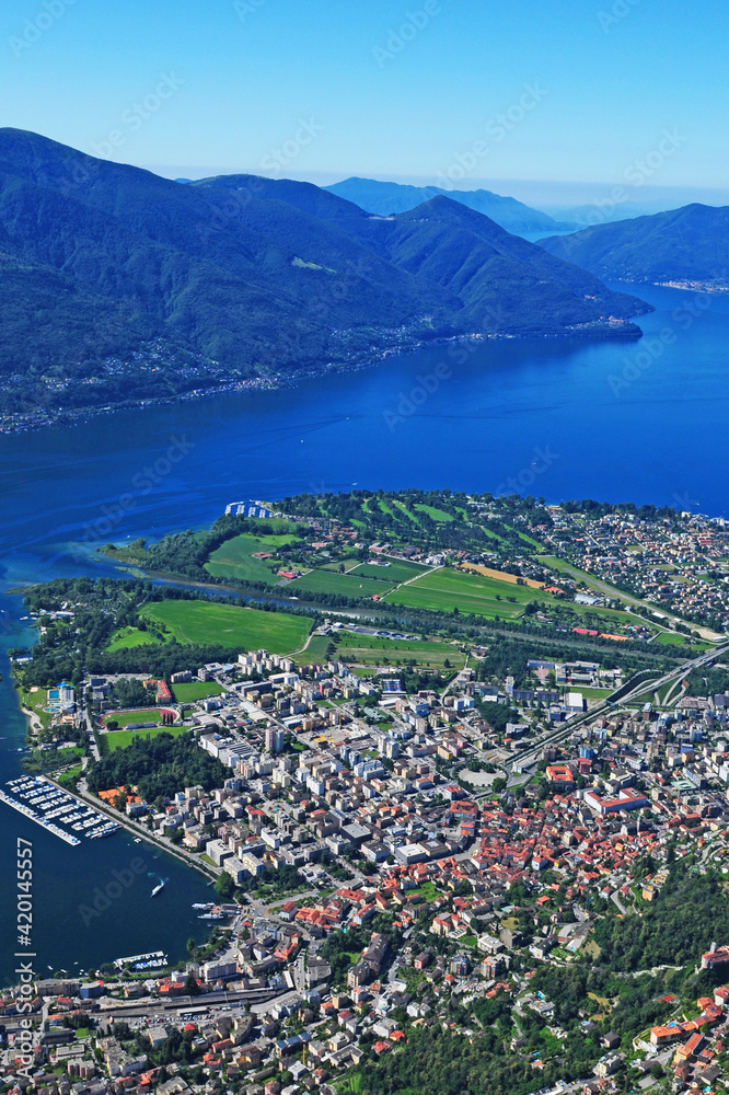 Ticino: The Maggia-Delta divides the city of Ascona from the city of Locarno.