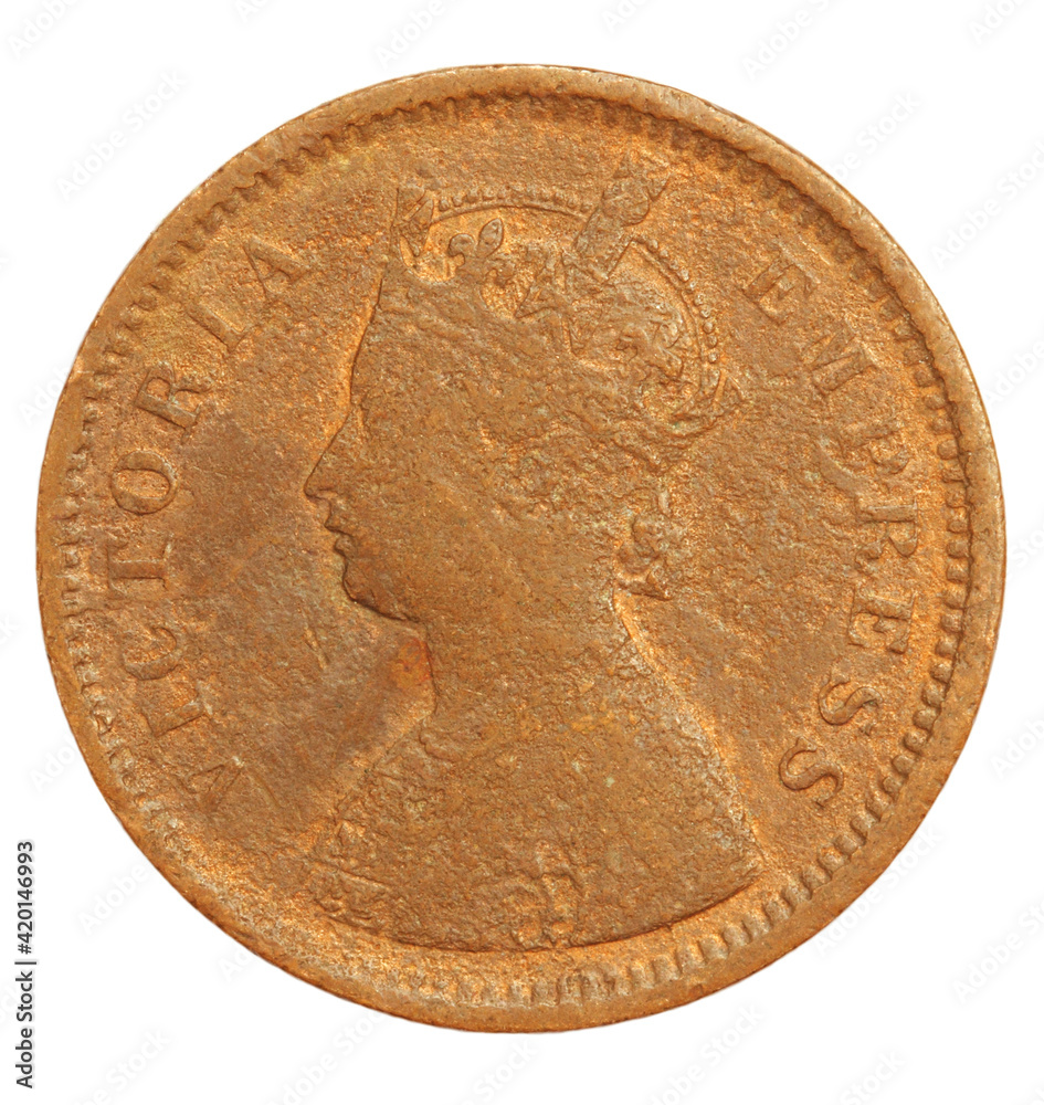 Old Indian Half Pice Coin of 1895 Old Indian Half Pice Coin of 1895