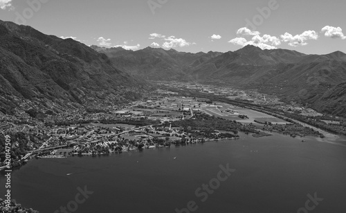 Paragliding above Lago Maggiore Delta with view to Magadino photo