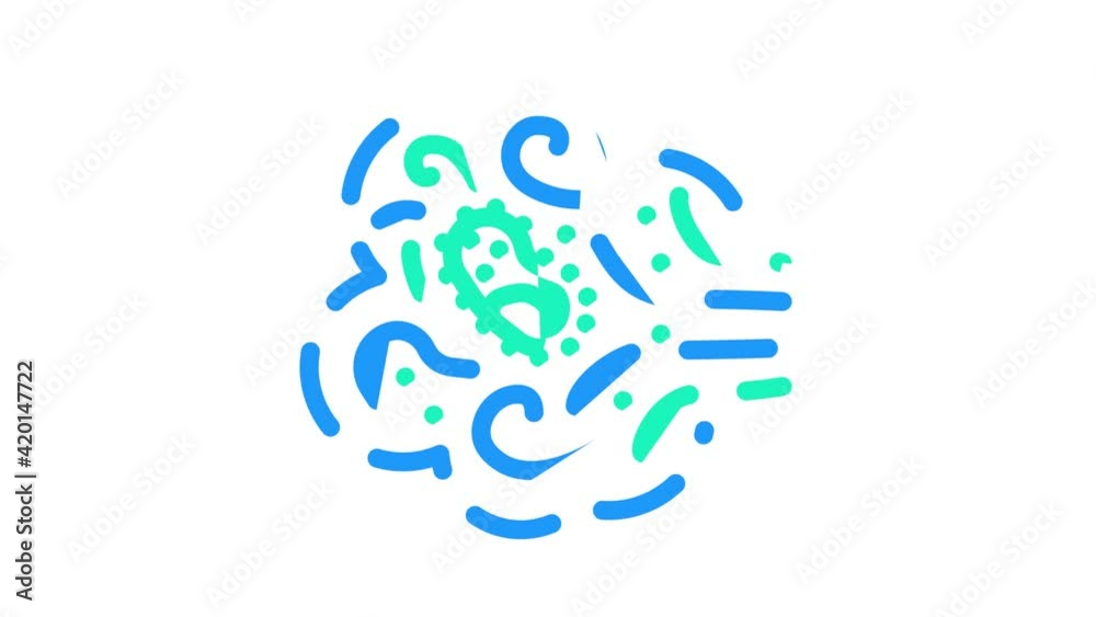 transmission of bacteria in air color icon animation transmission of bacteria in air color icon animation