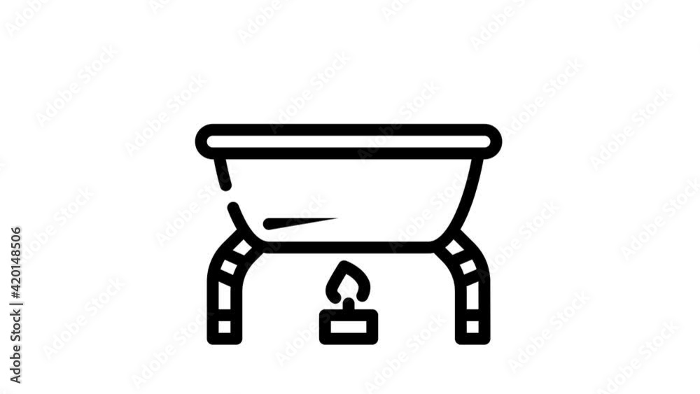 table food warmer black icon animation table food warmer black icon animation