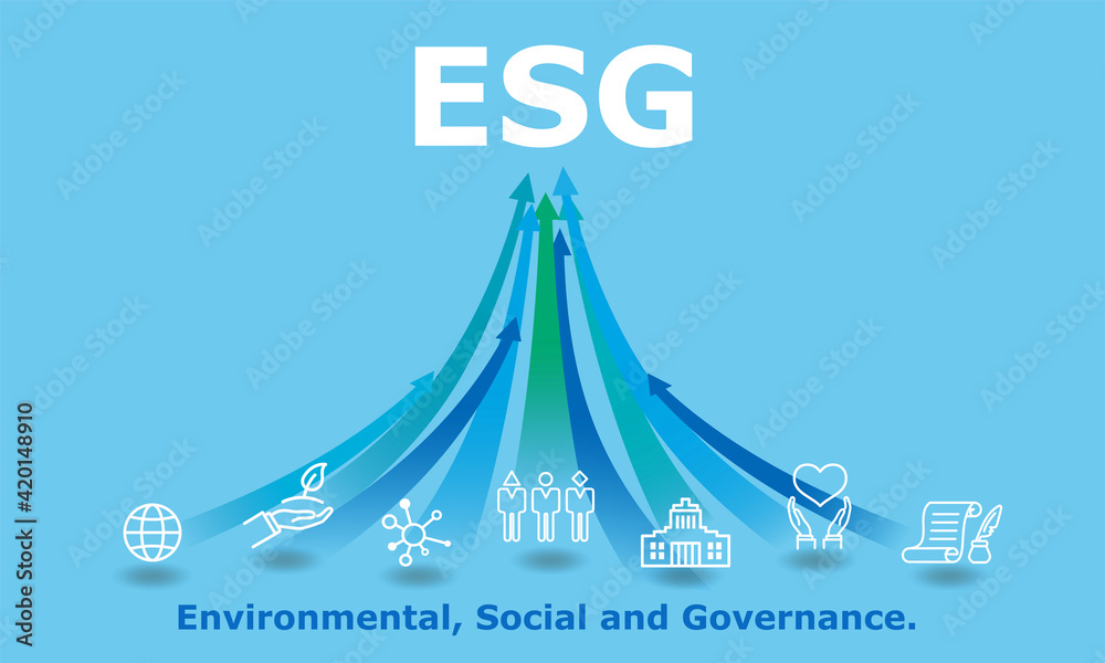 Esgのイラストイメージ 矢印とアイコン ベクター素材 Stock Vector Adobe Stock