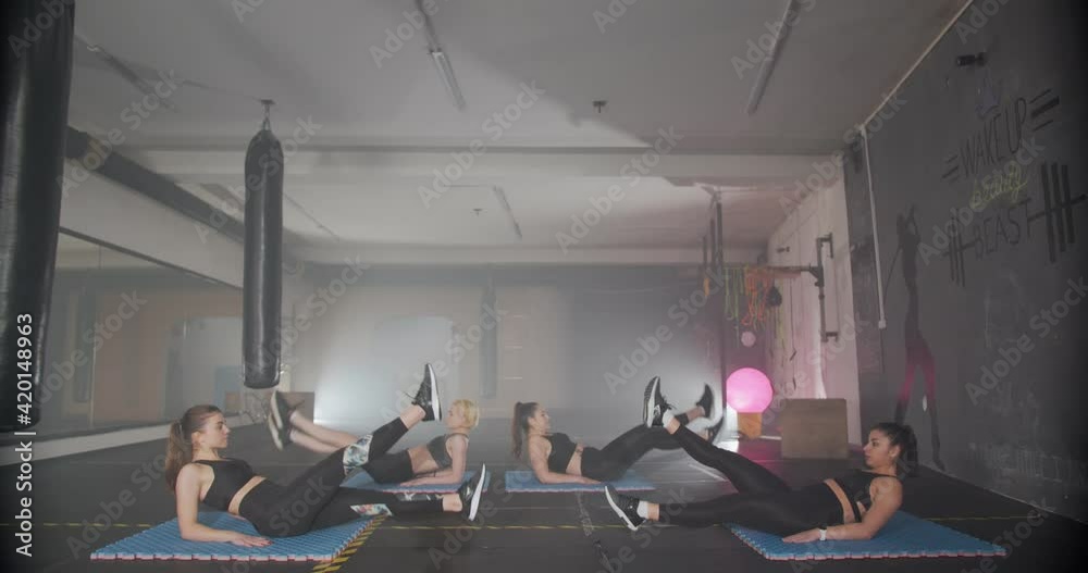 Girls doing leg exercises