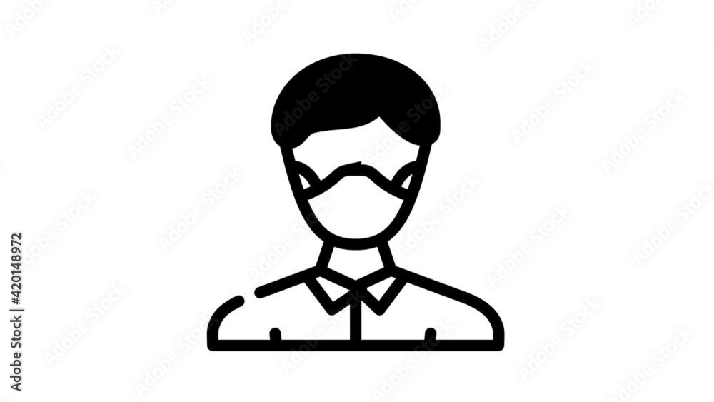 facial protective mask black icon animation facial protective mask black icon animation