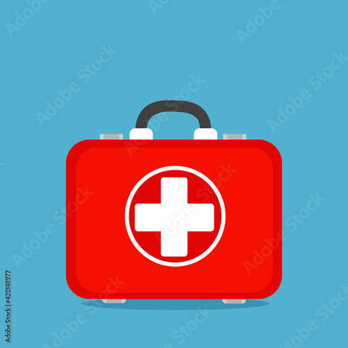 Medical case. Doctor's help. Pharmaceutical icon.