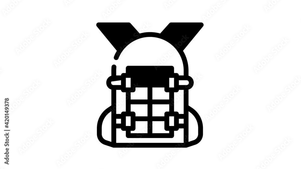 backpack with solar panel black icon animation backpack with solar panel black icon animation