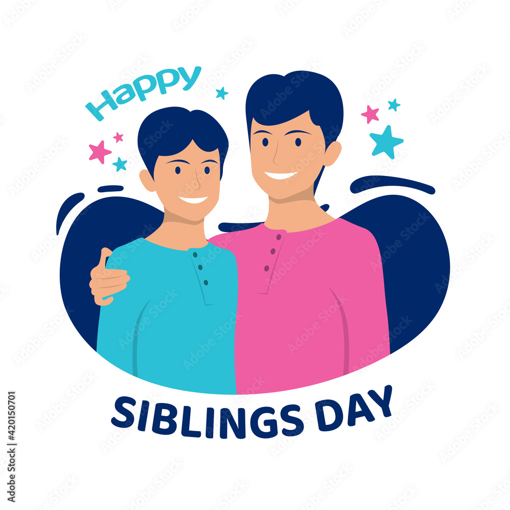happy sibling's day concept. vector illustration happy sibling's day concept. vector illustration