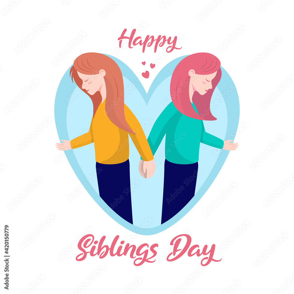 happy sibling's day concept. vector illustration