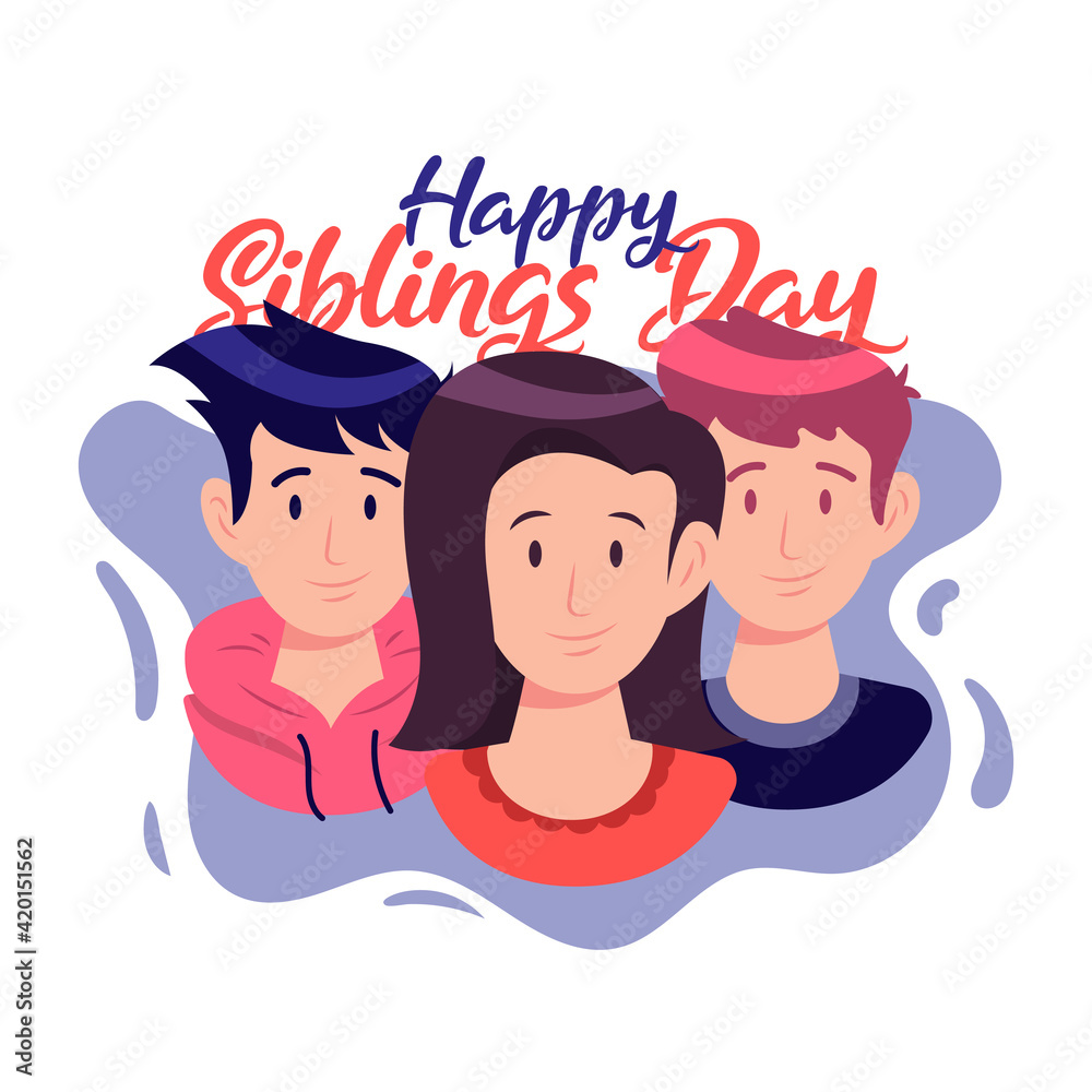 happy sibling's day concept. vector illustration happy sibling's day concept. vector illustration