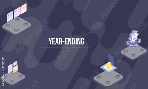 Year-ending concept on abstract design photo