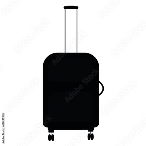 Luggage vector. Suitcase black icon. Black design baggage