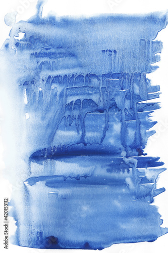 Obraz na płótnie Abstract watercolor painting with blue colors w salonie