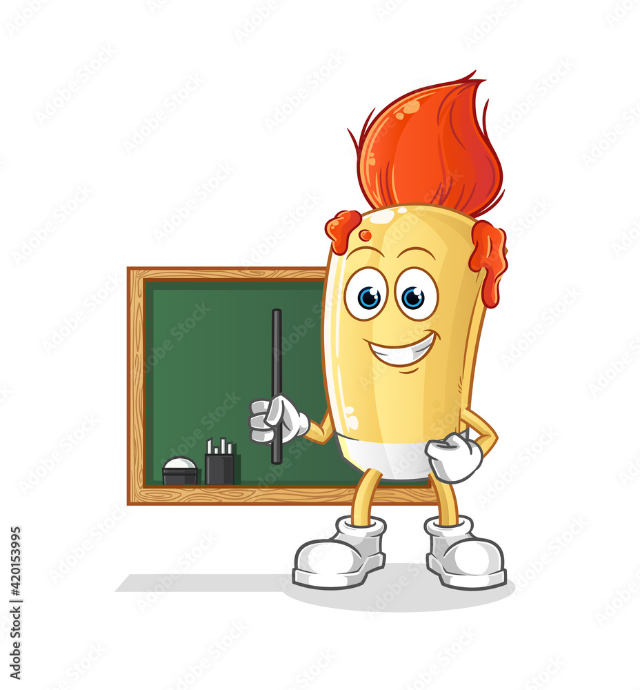paintbrush teacher vector. cartoon character paintbrush teacher vector. cartoon character