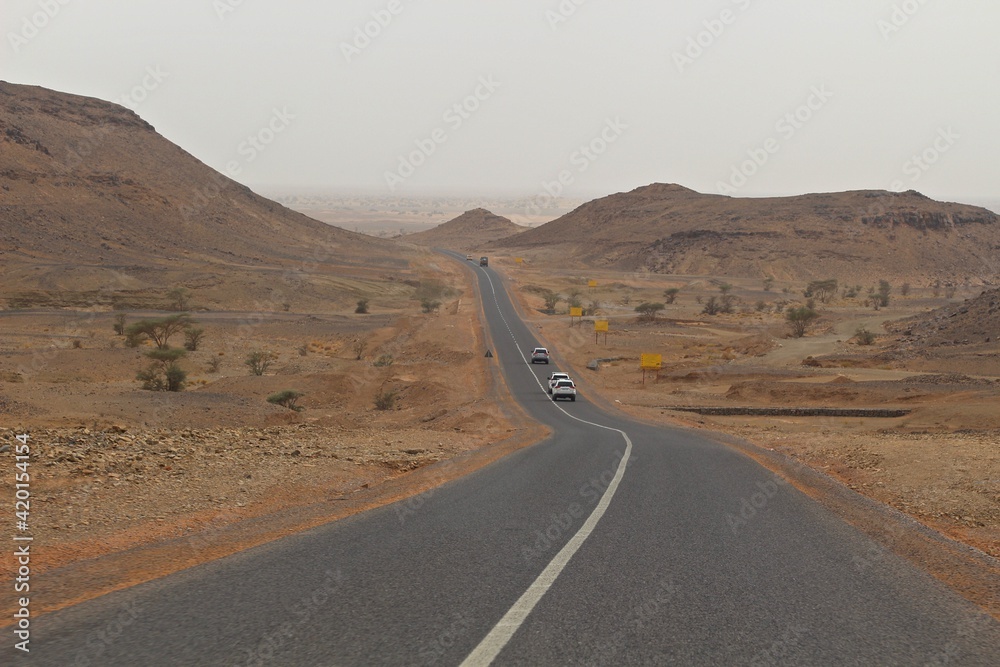 Road in Atlas Mountains, Southern Morocco, Africa 