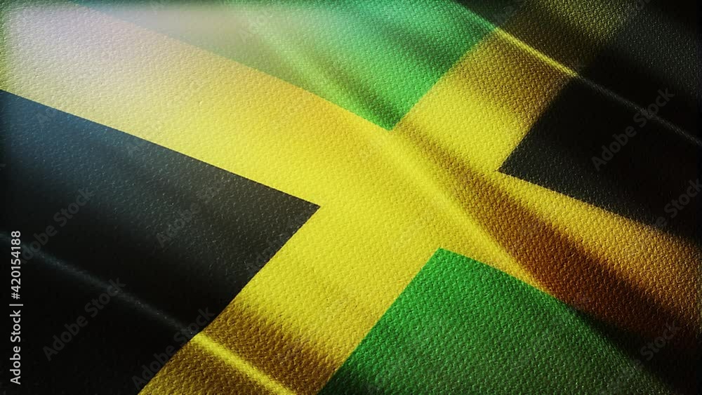 Jamaica flag is waving 3D animation. Jamaica flag waving in the wind ...