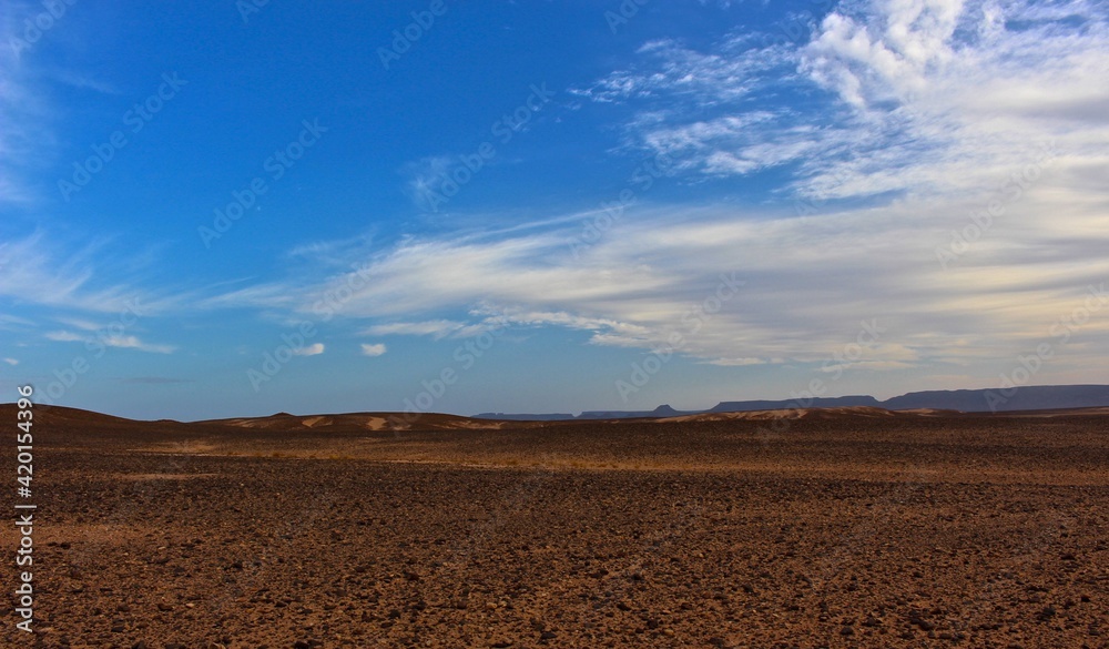 Landscape of Sahara desert, Morocco, Northern Africa Landscape of Sahara desert, Morocco, Northern Africa