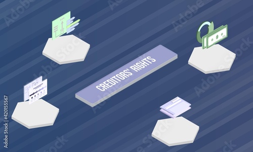 Creditors' rights concept on abstract design photo