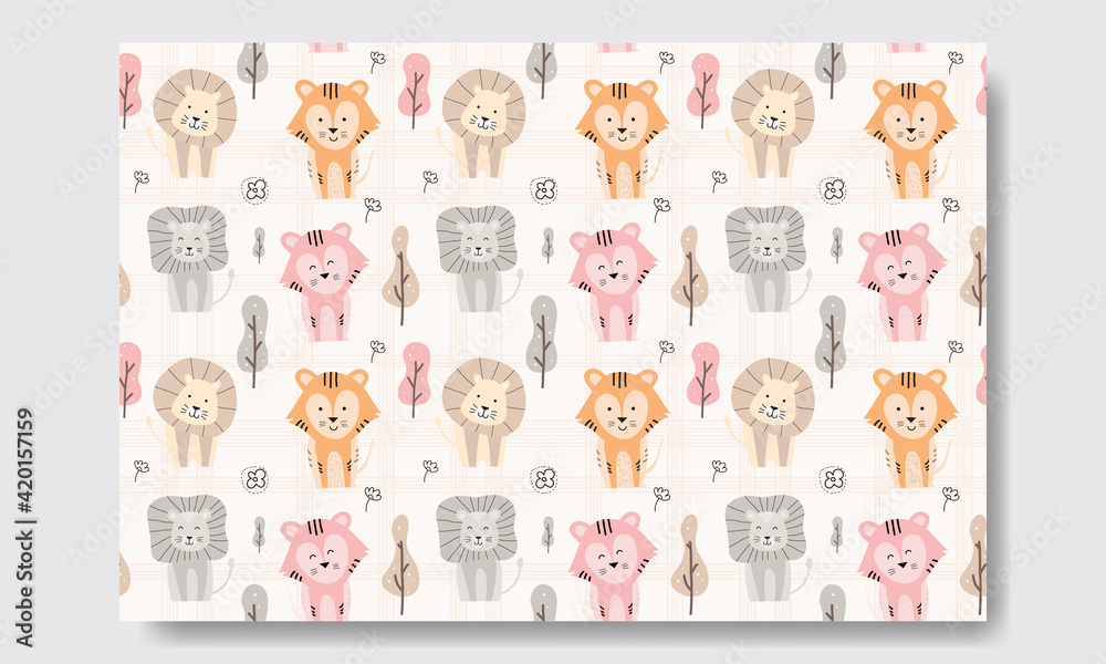 cute seamless pattern vector illustration