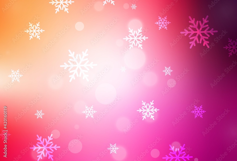 Light Pink, Yellow vector pattern in Christmas style.