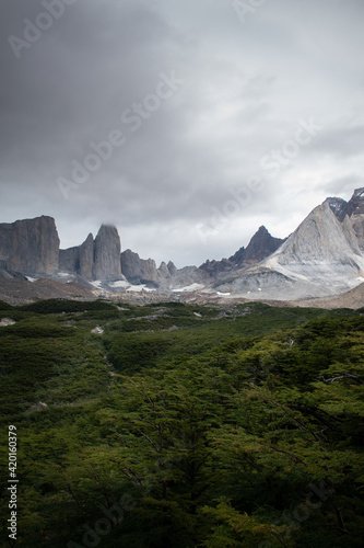 A view from the British Valley, in Torres del Paine National Park, in Chile