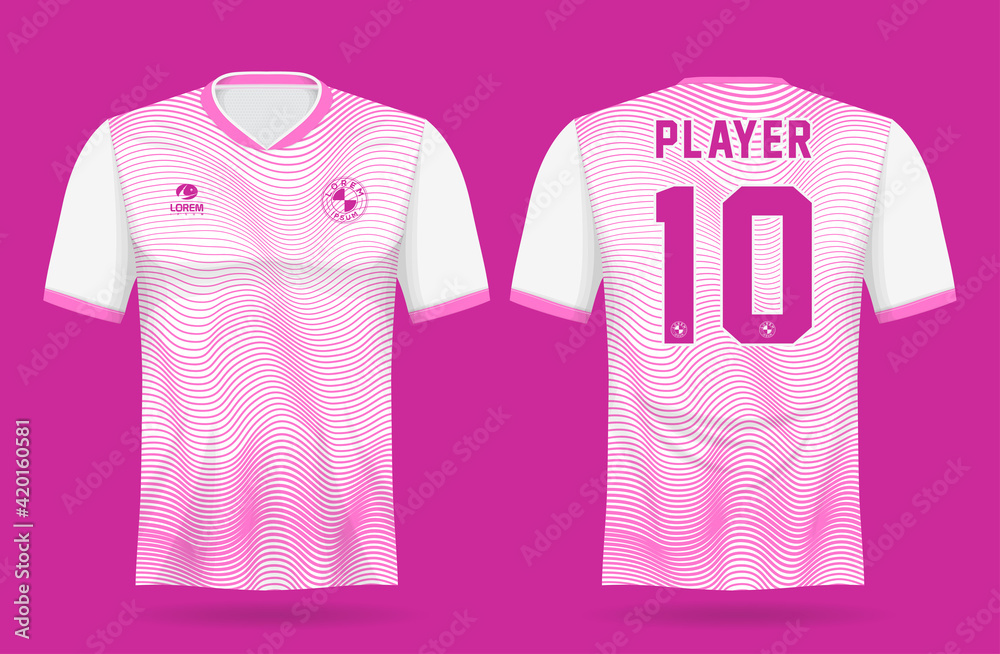 pink sports jersey template for team uniforms and Soccer t shirt design  vector de Stock | Adobe Stock