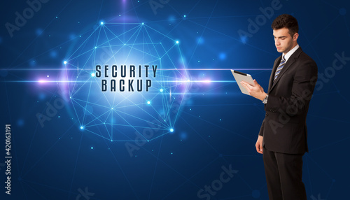 businessman thinking about security