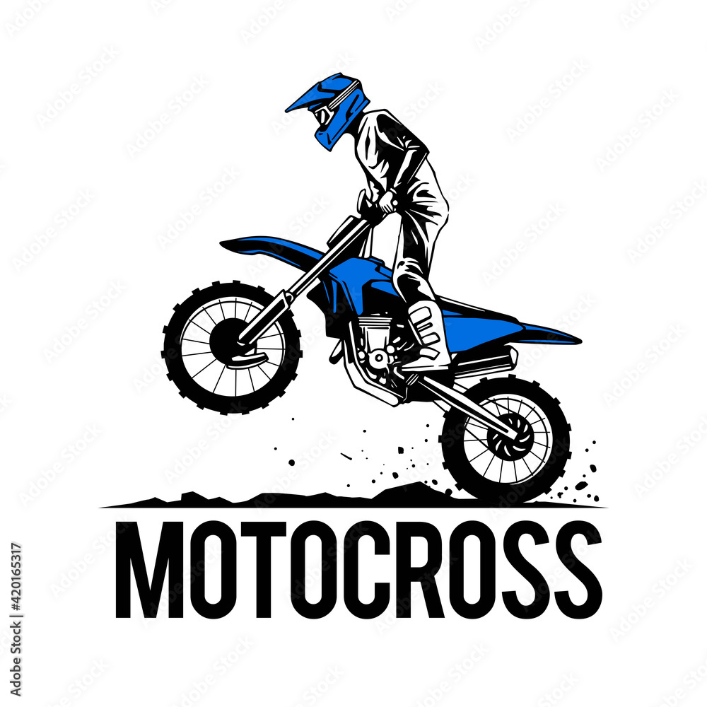 illustration concept of motocross for t-shirt, badge and others vector de  Stock | Adobe Stock