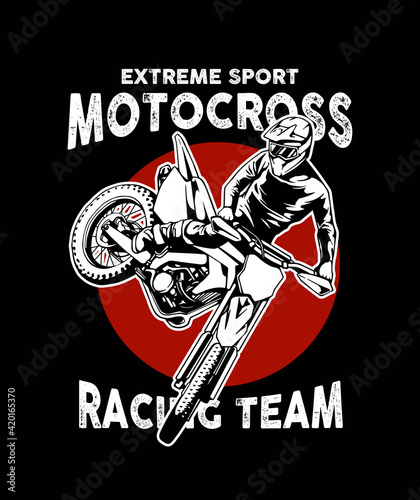 illustration concept of motocross for t-shirt, badge and others