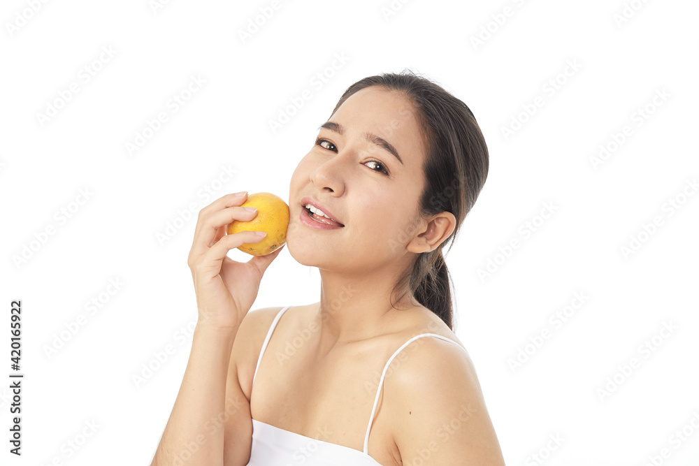 women skincare image with orange on white women skincare image with orange on white