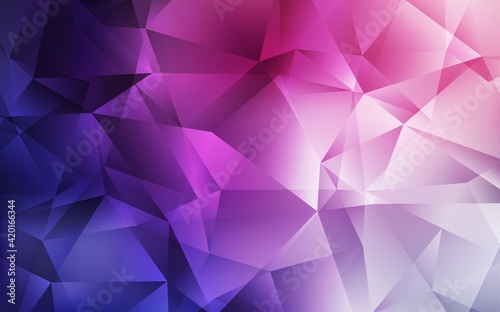 Dark Purple, Pink vector polygon abstract background.