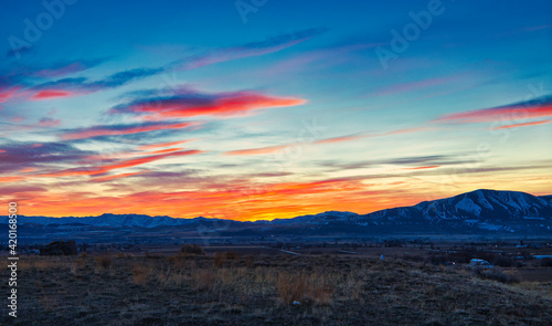 sunset over the mountains