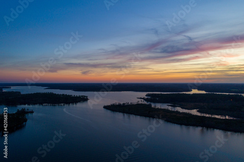 sunset over the lake photo