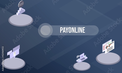 Payonline concept on abstract design photo