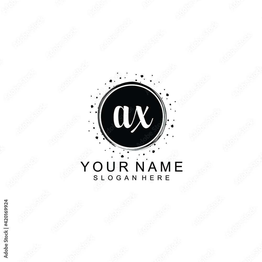 AX beautiful Initial handwriting logo template