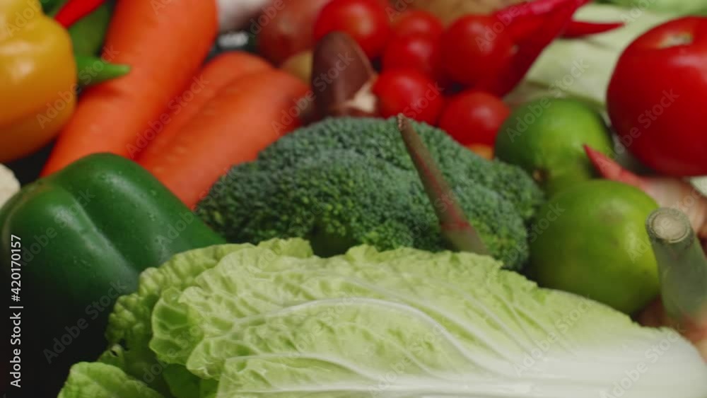 Close Up Fresh Vegetables Rotating
Close Up Fresh Vegetables Rotating