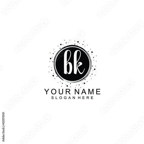 BK beautiful Initial handwriting logo template