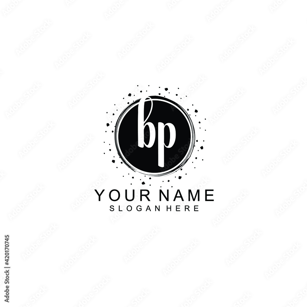 BP beautiful Initial handwriting logo template BP beautiful Initial handwriting logo template