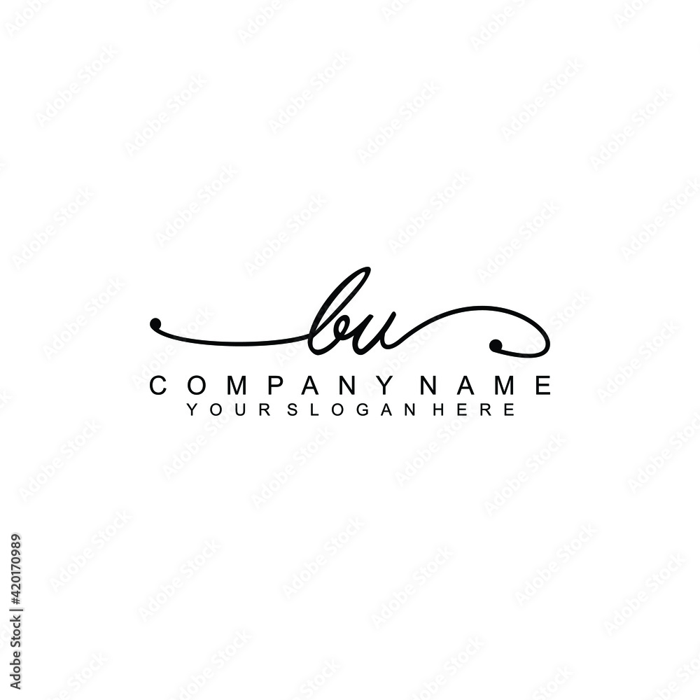 BV beautiful Initial handwriting logo template BV beautiful Initial handwriting logo template