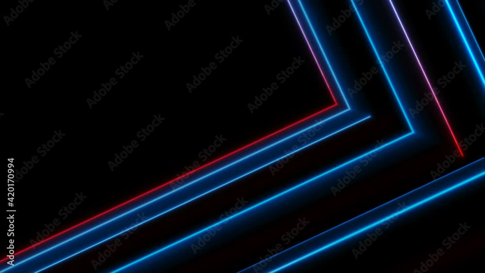 Shiny glowing blue red neon laser lines abstract motion background ...
