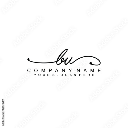 BV beautiful Initial handwriting logo template